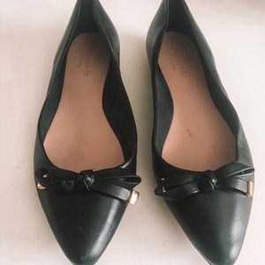 Kate Spade Black Leather Ballet Flat